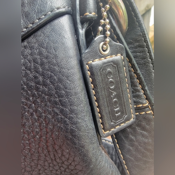COACH Legacy Vintage Black Pebbled Leather Shoulder Bag VTG - Picture 5 of 8